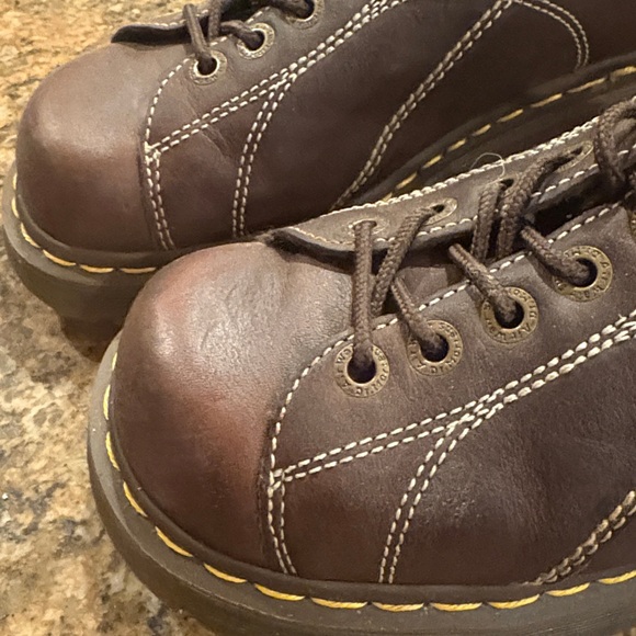 Dr. Martens Vintage Y2K Brown Leather 12283 Daisy Splat Platform Oxford. Size 10 - Picture 13 of 13